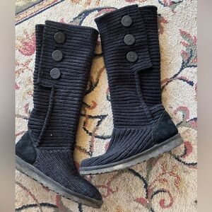 UGG Black Cardi Tall Boots Size 9